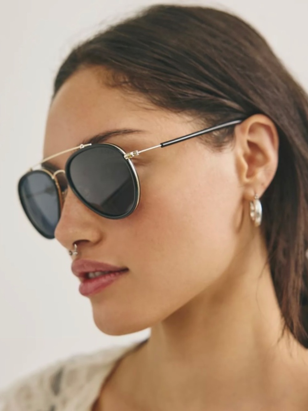 Tatum Polarized Aviator Sunglasses FREE PEOPLE New